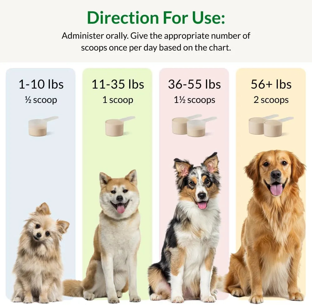 Ultimate Pet Nutrition Nutra Thrive Canine, 40-in-1 Nutritional Powder Supplement for Dogs with Digestion and Immune Support, Vitamins, Minerals, Probiotics, Enzymes, 30 Scoops