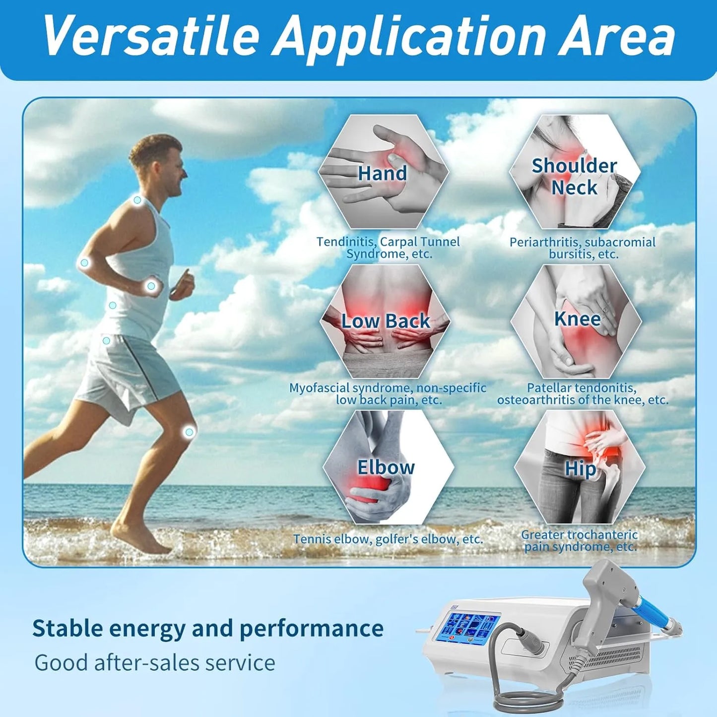 Shockwave Therapy Machine for Joint and Muscle Pain Relief, FSA/HSA Eligible Shockwave Therapy for Back, Leg, Elbow, Shoulder Non-Invasive ESW T Shock Wave Therapy Device