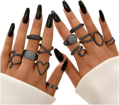 Gold Stackable Rings Set for Women