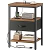 SUPERJARE Nightstand with Charging Station