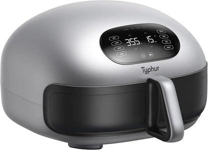 Typhur Dome 2 AI Smart Air Fryer, 15-in-1 Large Flat Airfryer with Top & Bottom Heating, Self-Cleaning Digital Fryer, PFAS-Free Ceramic Basket, Fits a 12" Pizza or Steaks, Whisper-Quiet, 120V