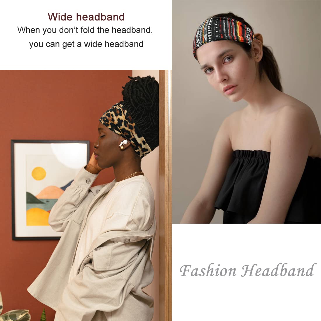Boho Wide Headbands for Women