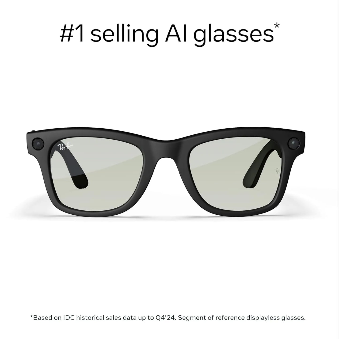 Ray-Ban Meta (Gen 1), Wayfarer, Large Matte Black | Smart AI Glasses for Men, Women — 12 MP Camera, Open-Ear Speakers, Video, Bluetooth — Polarized Gradient Graphite Lenses — Wearable Technology