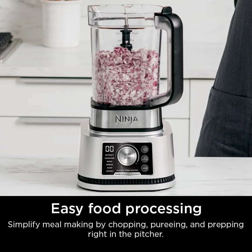 Ninja Professional Blender | Smoothie Blending, Drink Mixer, Grinder, Ice Crusher, Frozen Fruit Blending | 1000W Power, Total Crushing Technology, XL 72-oz. Pitcher | Black & Grey | BL610