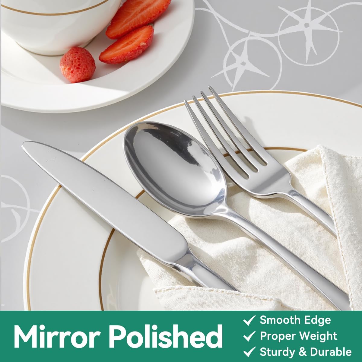 49-Piece Stainless Steel Silverware Set