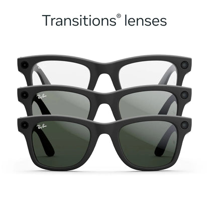 Ray-Ban Meta (Gen 1), Wayfarer, Large Matte Black | Smart AI Glasses for Men, Women — 12 MP Camera, Open-Ear Speakers, Video, Bluetooth — Polarized Gradient Graphite Lenses — Wearable Technology