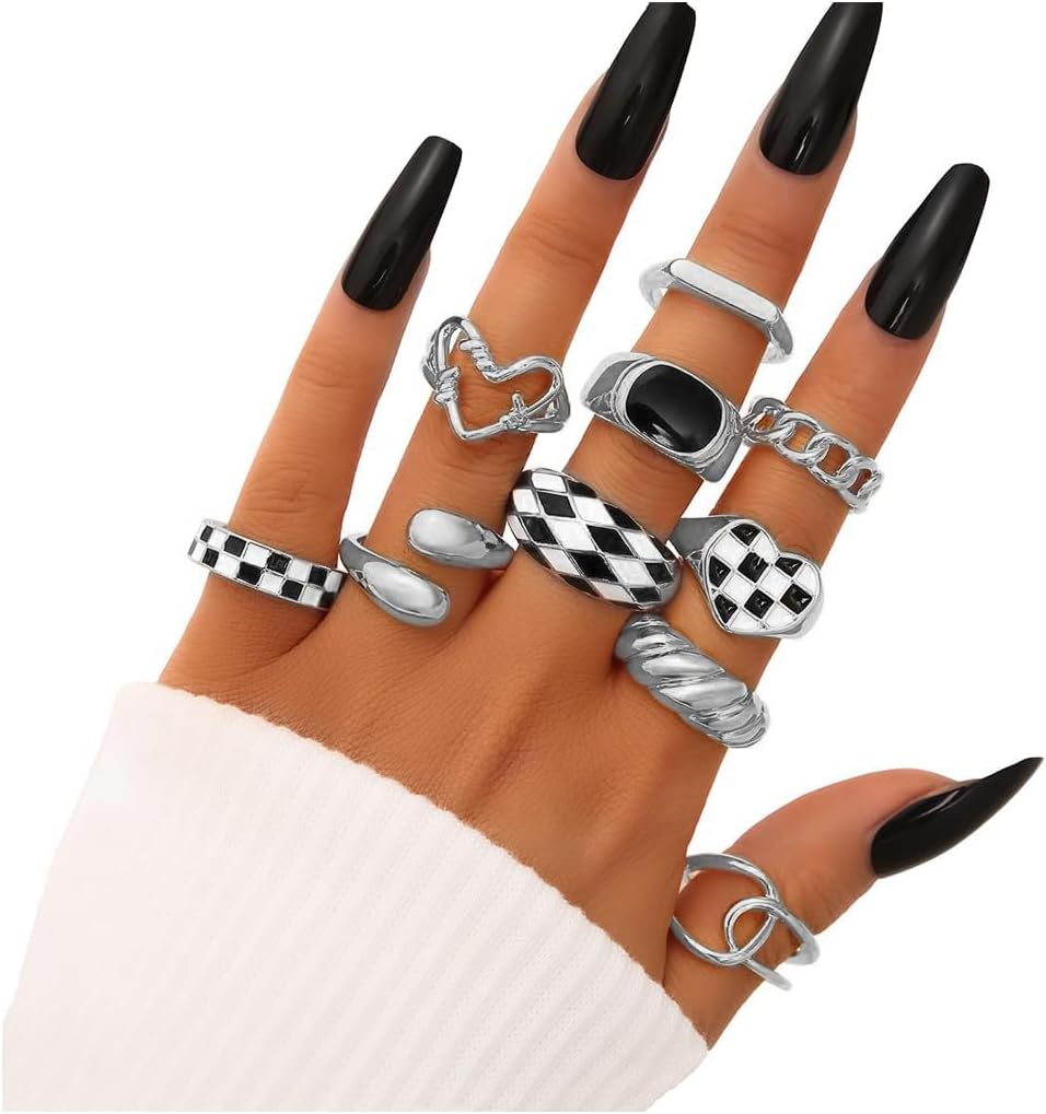 Gold Stackable Rings Set for Women