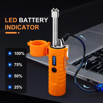 LcFun Electric Dual Arc Lighter USB Rechargeable Outdoor Windproof Flameless Plasma Lighters for Camping, Hiking, Waterproof Matches Survival Tactical Gear Birthday Gifts for Men