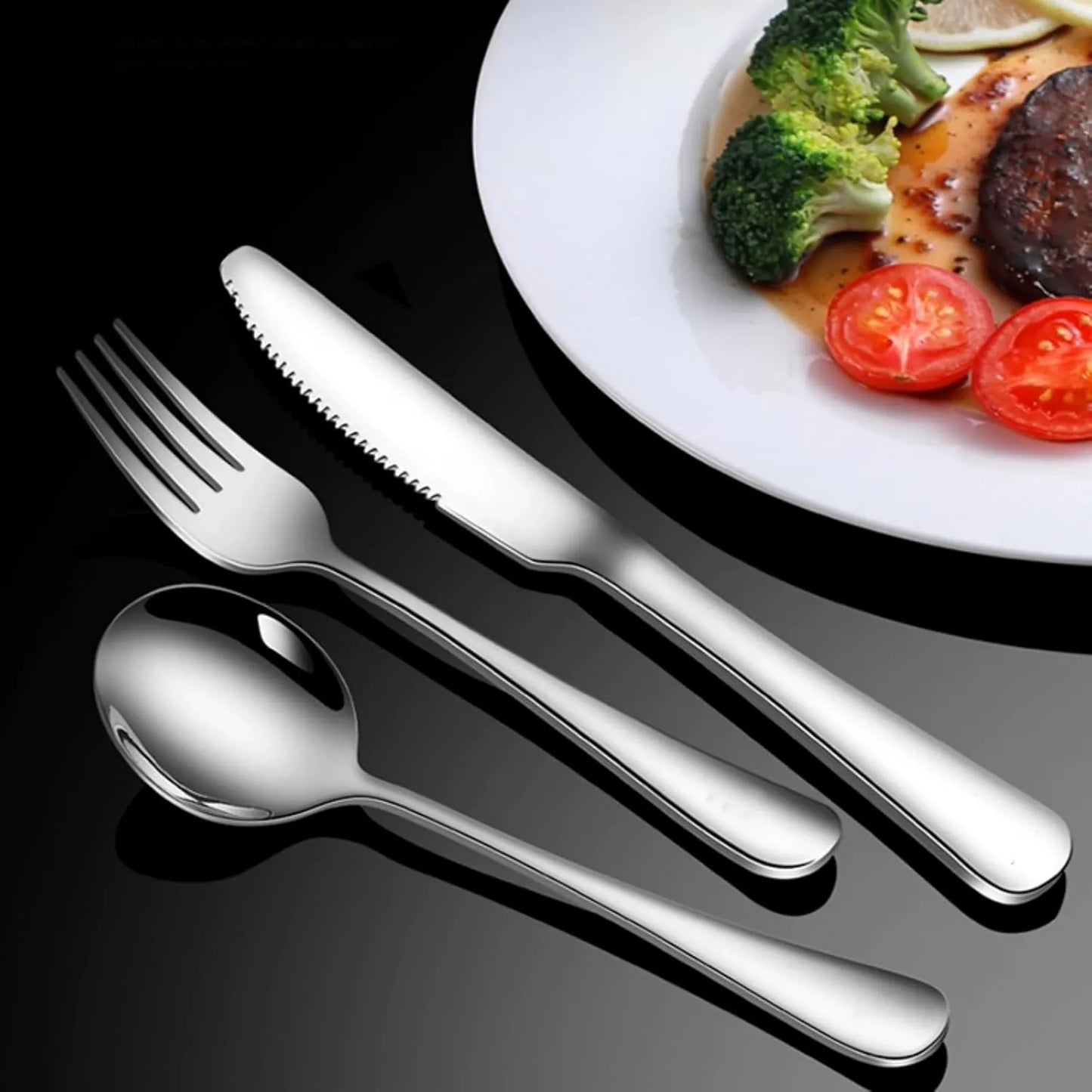 49-Piece Silverware Set with Organizer, Stainless Steel Flatware Utensils Set for 8, Forks and Spoons Silverware Set Cutlery Set with Steak Knives, Dishwasher Safe