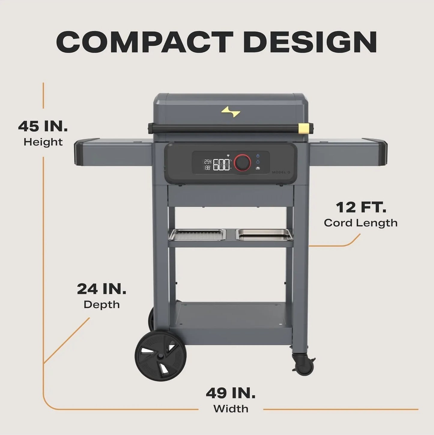 Current® Model G Griddle, Smart Electric Outdoor Flat Top BBQ Grill with 200°F to 600°F Range for Searing & Roasting, Digital Precision, Apartment-Friendly & Weather-Resistant, Onyx