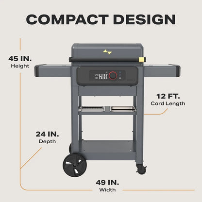 Current® Model G Griddle, Smart Electric Outdoor Flat Top BBQ Grill with 200°F to 600°F Range for Searing & Roasting, Digital Precision, Apartment-Friendly & Weather-Resistant, Onyx