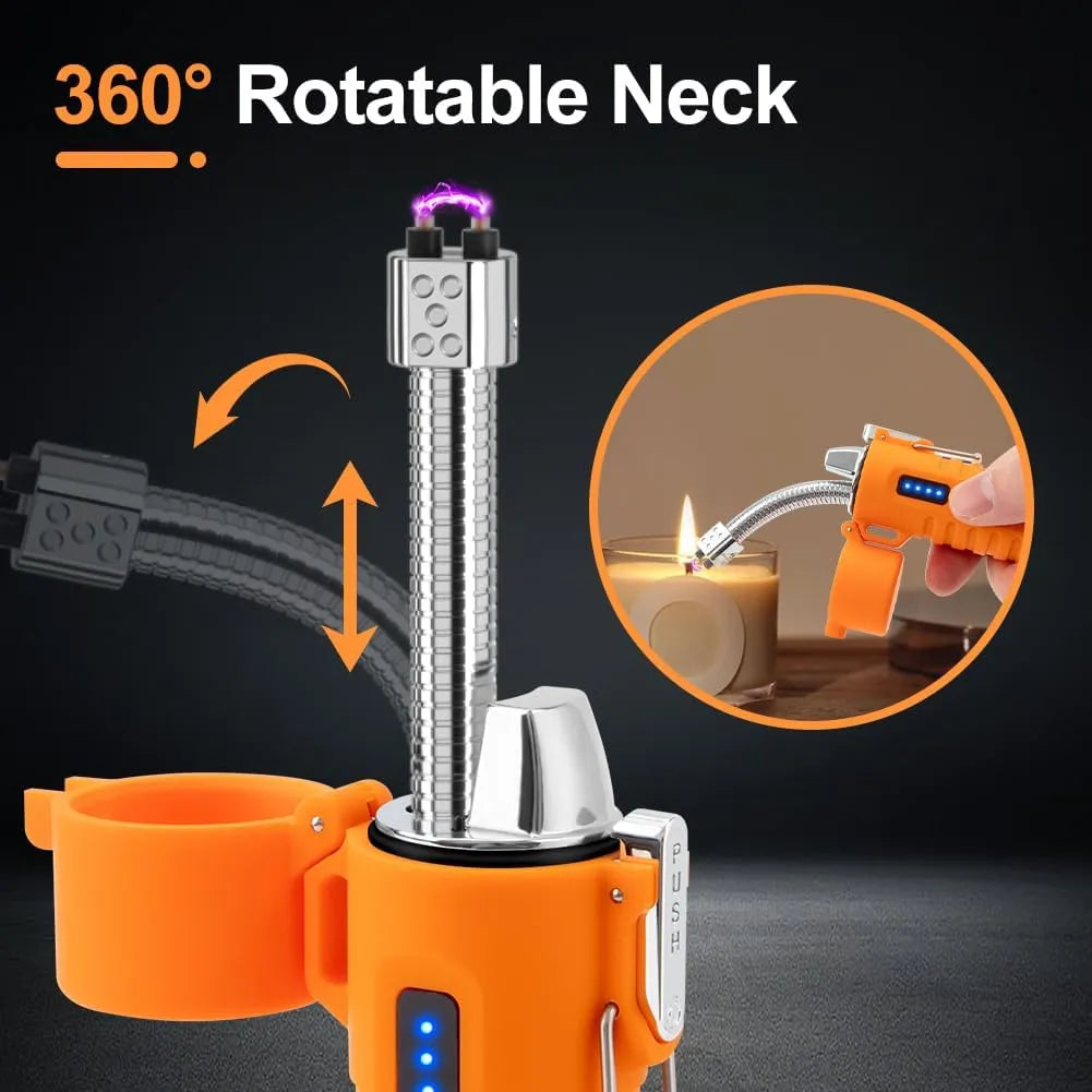 LcFun Electric Dual Arc Lighter USB Rechargeable Outdoor Windproof Flameless Plasma Lighters for Camping, Hiking, Waterproof Matches Survival Tactical Gear Birthday Gifts for Men