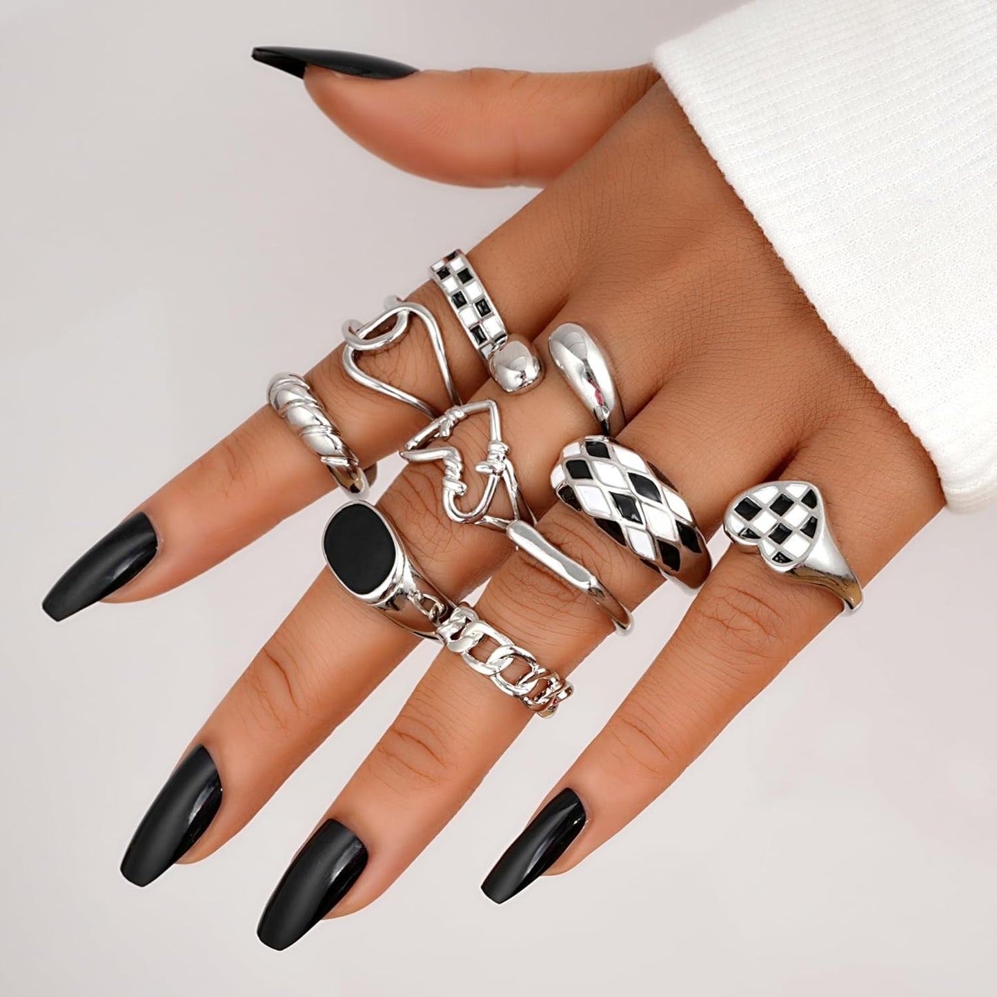 Gold Stackable Rings Set for Women