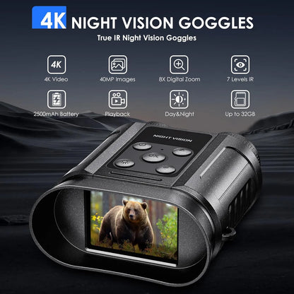 Gifts for Men and Teen Boys,Night Vision Goggles,Night Vision Binoculars,32GB Card Included, Photo/Video Capture,Outdoor Tools for Education, Wildlife Watching,Birthday Gifts for Boy,Men,Gift for Dad