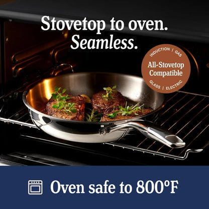 LEGEND COOKWARE 5-Ply Stainless Steel Cookware Set, 14-Piece Pots and Pans Set - Induction Compatible, Oven Safe 800°F - Non-Toxic, No Coatings - Built to Last Generations