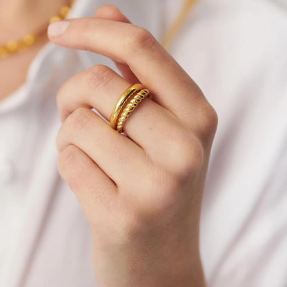 Gold Stackable Rings Set for Women