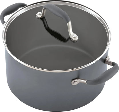 Anolon Advanced Home Hard Anodized Nonstick Cookware/Pots and Pans Set, 9 Piece - Moonstone
