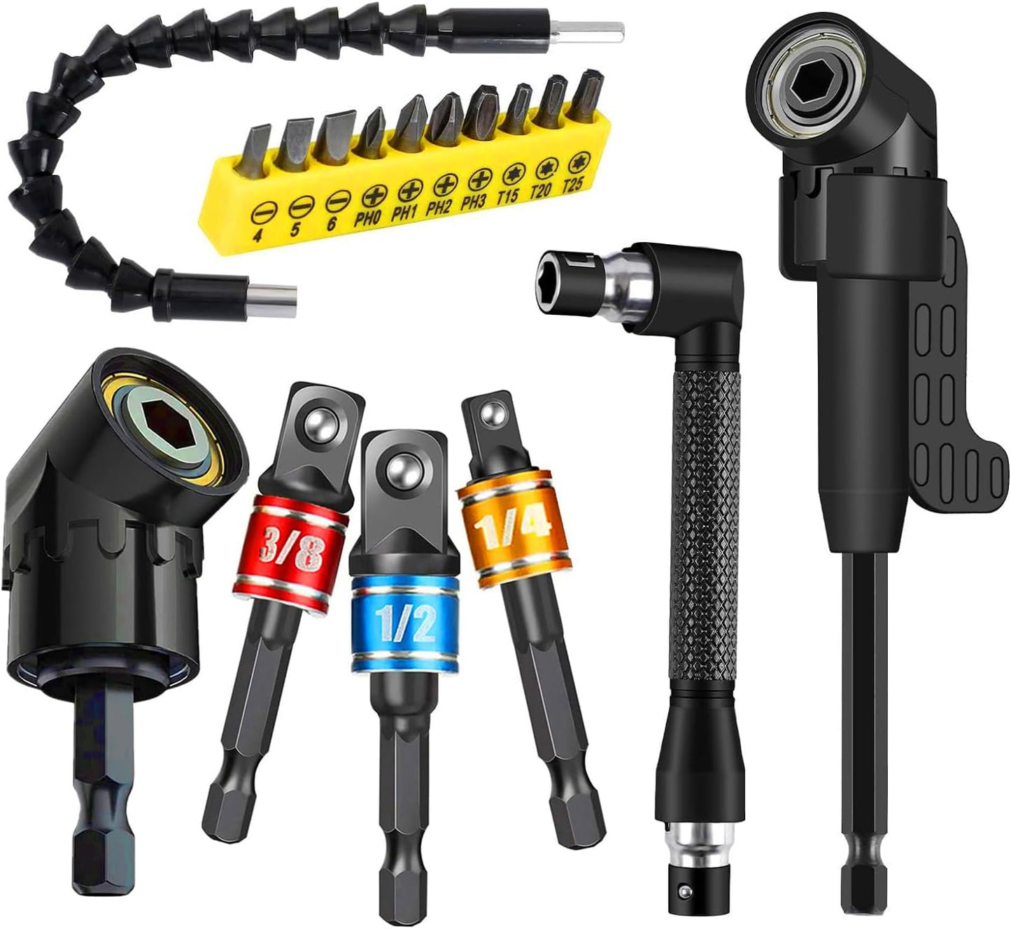 Right Angle Drill Adapter 4-in-1 Set