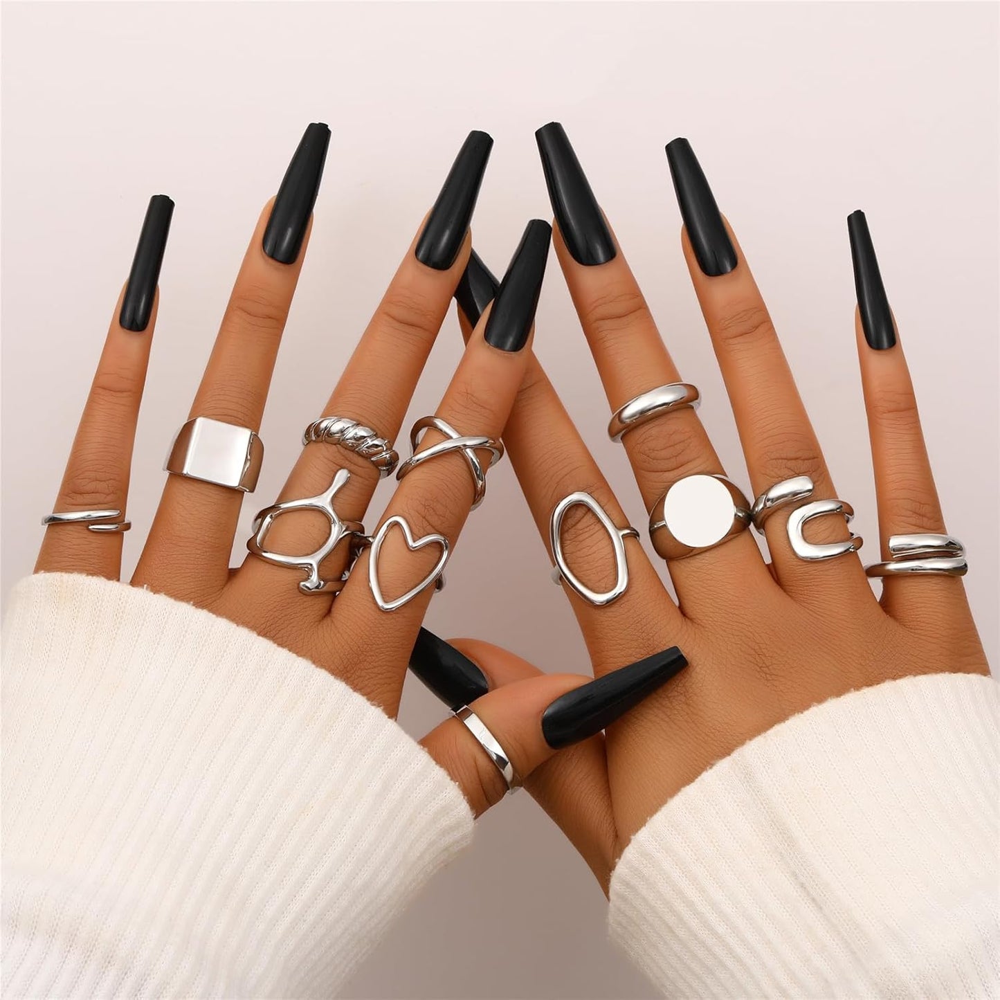 Gold Stackable Rings Set for Women