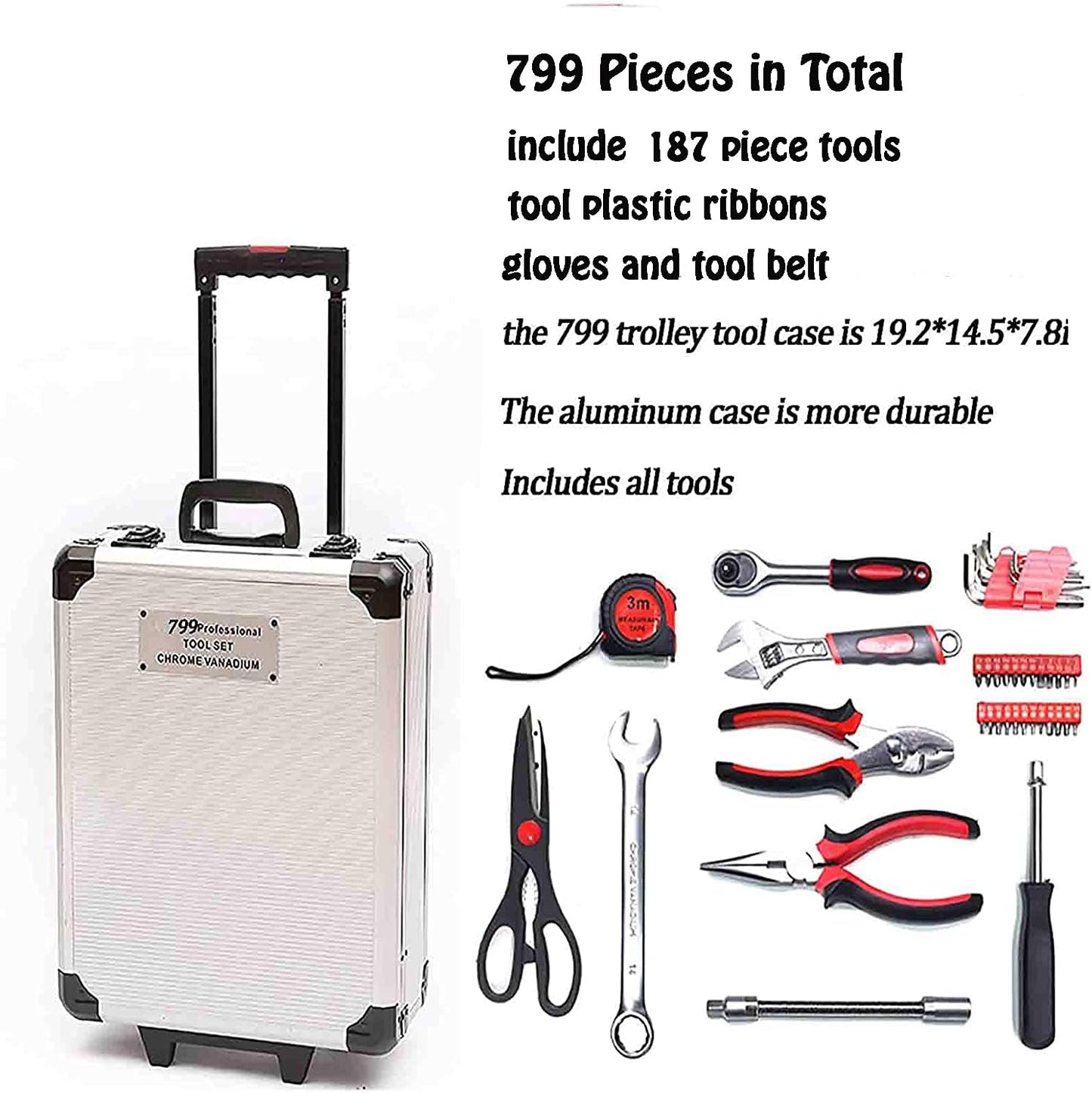 Arcwares 799pcs Aluminum Tool Set