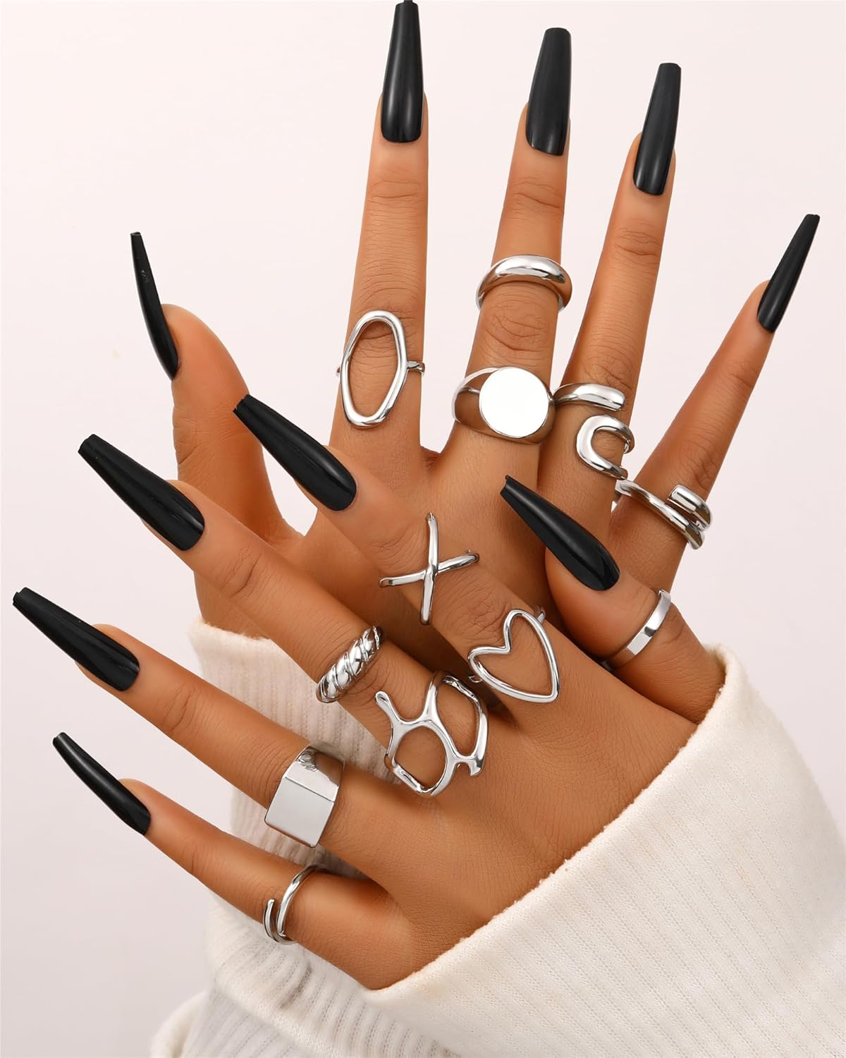 Gold Stackable Rings Set for Women