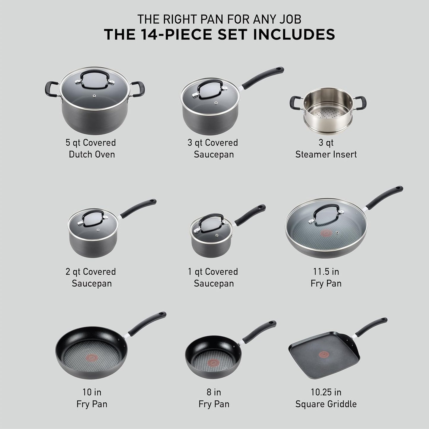 T-fal 17-Piece Nonstick Cookware Set