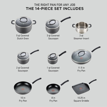 T-fal 17-Piece Nonstick Cookware Set