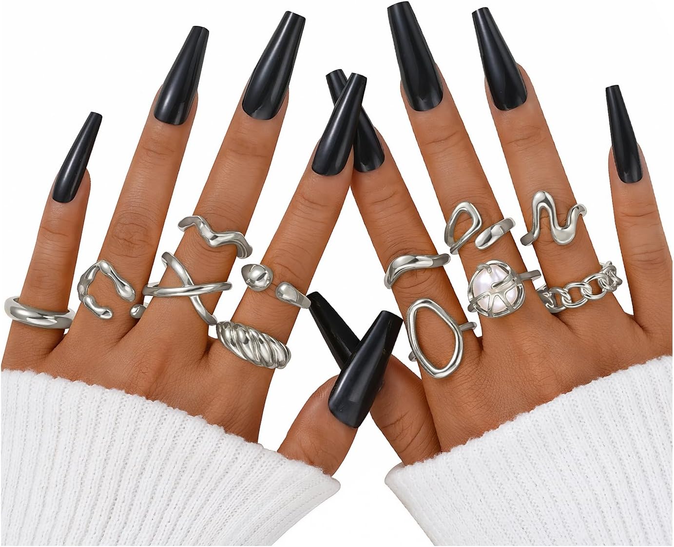 Gold Stackable Rings Set for Women