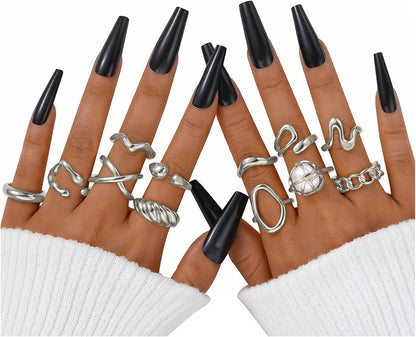 Gold Stackable Rings Set for Women