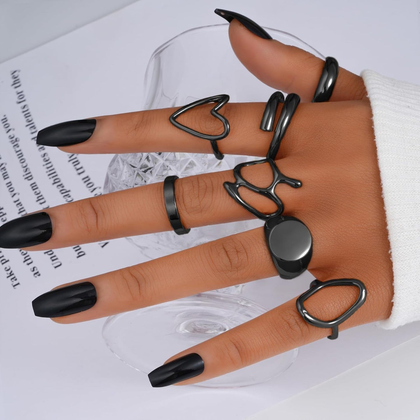 Gold Stackable Rings Set for Women