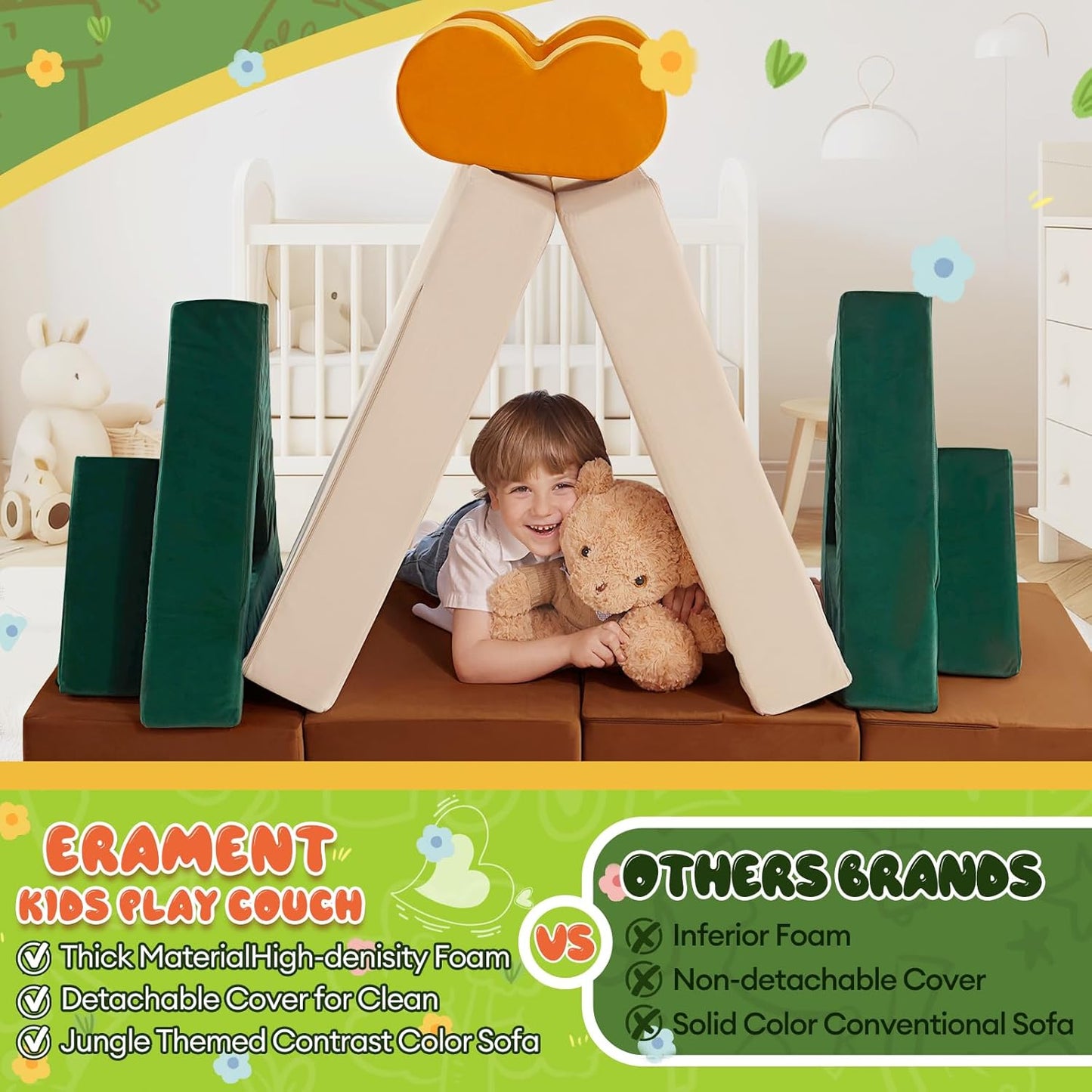 18PCS Modular Kids Play Couch