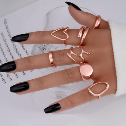 Gold Stackable Rings Set for Women