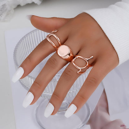 Gold Stackable Rings Set for Women