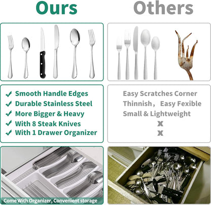 49-Piece Stainless Steel Silverware Set