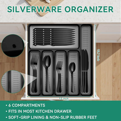 49-Piece Stainless Steel Silverware Set
