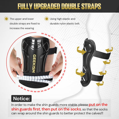 Kids Soccer Shin Guards with Sleeves