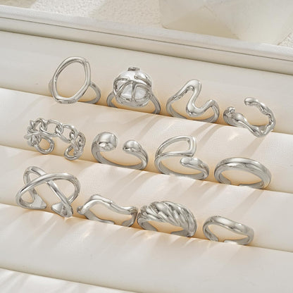 Gold Stackable Rings Set for Women