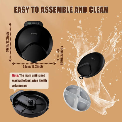 Automatic Wet Food Cat Feeder, Auto Refrigerated Wet Foods Feeder for Cats Dogs 4 Meal Timed Fresh Foods Dispenser with 2 Ice Packs Small Pet Feeders for Kitty Puppy Automatic Cat Dog Food Bowl