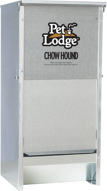 Pet Lodge® Automatic Dog Feeder | Chow Hound Outdoor Pet Feeder | Tough Galvanized Steel | Made in USA | 12 Pound