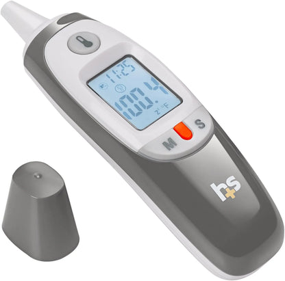 HealthSmart Compact Instant Read Infrared Digital Ear Thermometer, Measures Ambient Air Temperatures, Fahrenheit and Celsius Readings, FSA & HSA Eligible, Grey (Pack of 36)