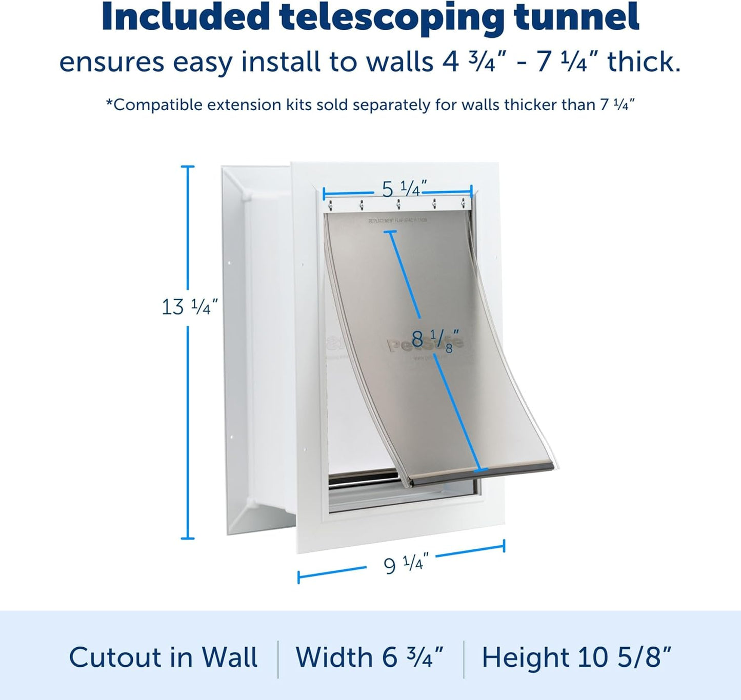 Never Rust Wall Entry Pet Door