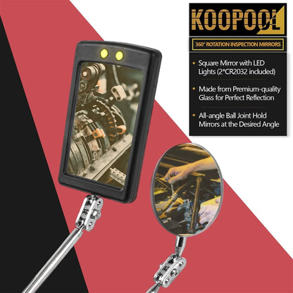Telescoping Magnetic Pickup Tool Set, Inspection Mirror Telescoping, LED Flashlight, Cool Gadgets for Men, Father’s Day Gift, Gifts for Dad, Husband, Kids, Boyfriend, Magnet Stick (Yellow)