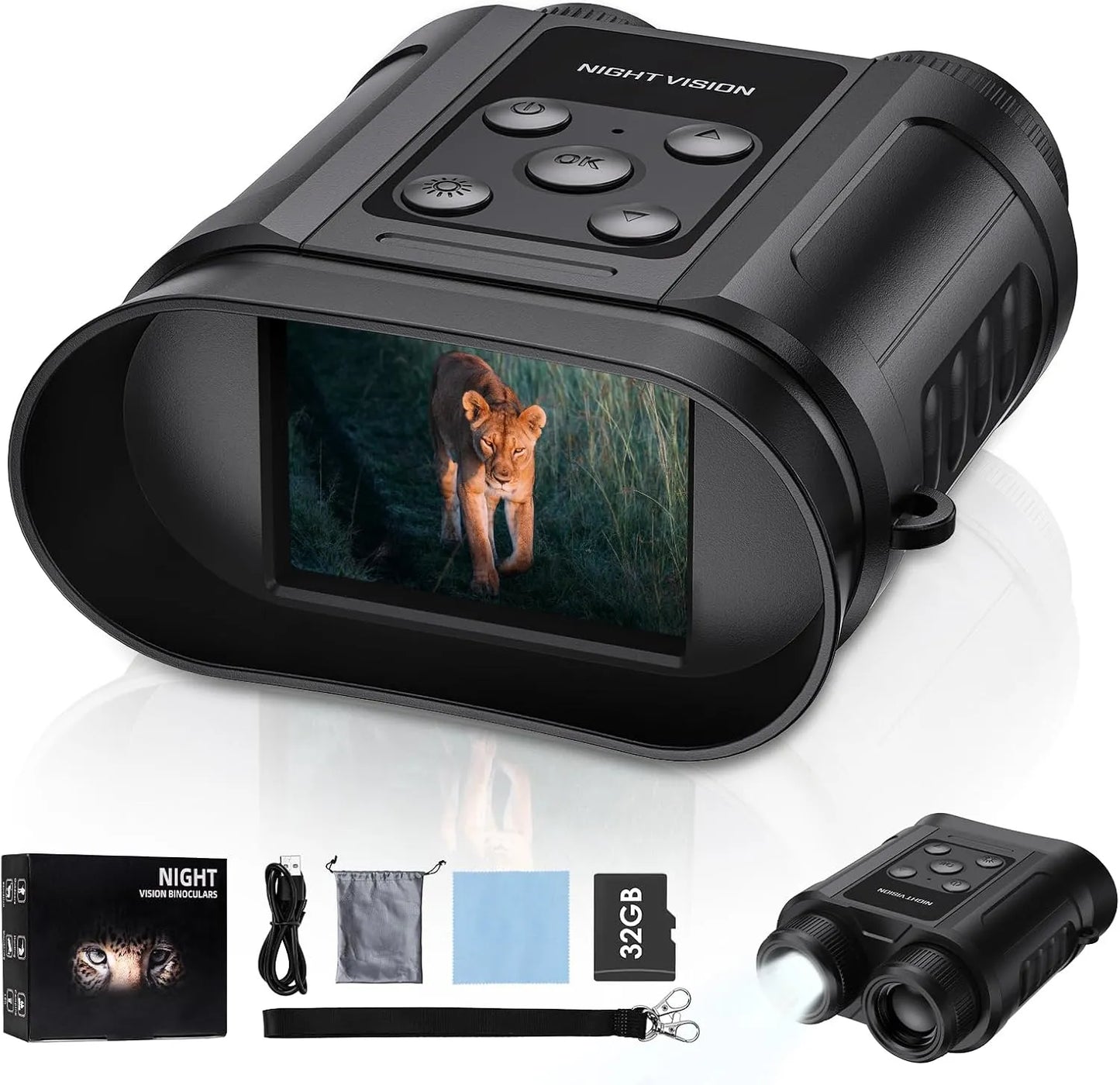 Gifts for Men and Teen Boys,Night Vision Goggles,Night Vision Binoculars,32GB Card Included, Photo/Video Capture,Outdoor Tools for Education, Wildlife Watching,Birthday Gifts for Boy,Men,Gift for Dad