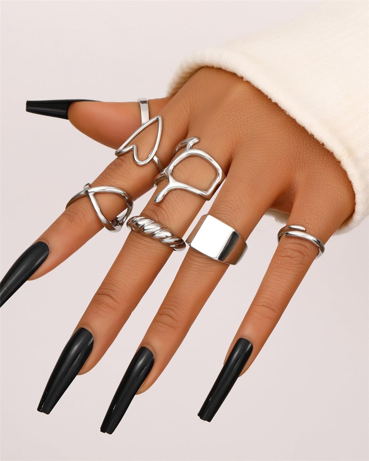 Gold Stackable Rings Set for Women