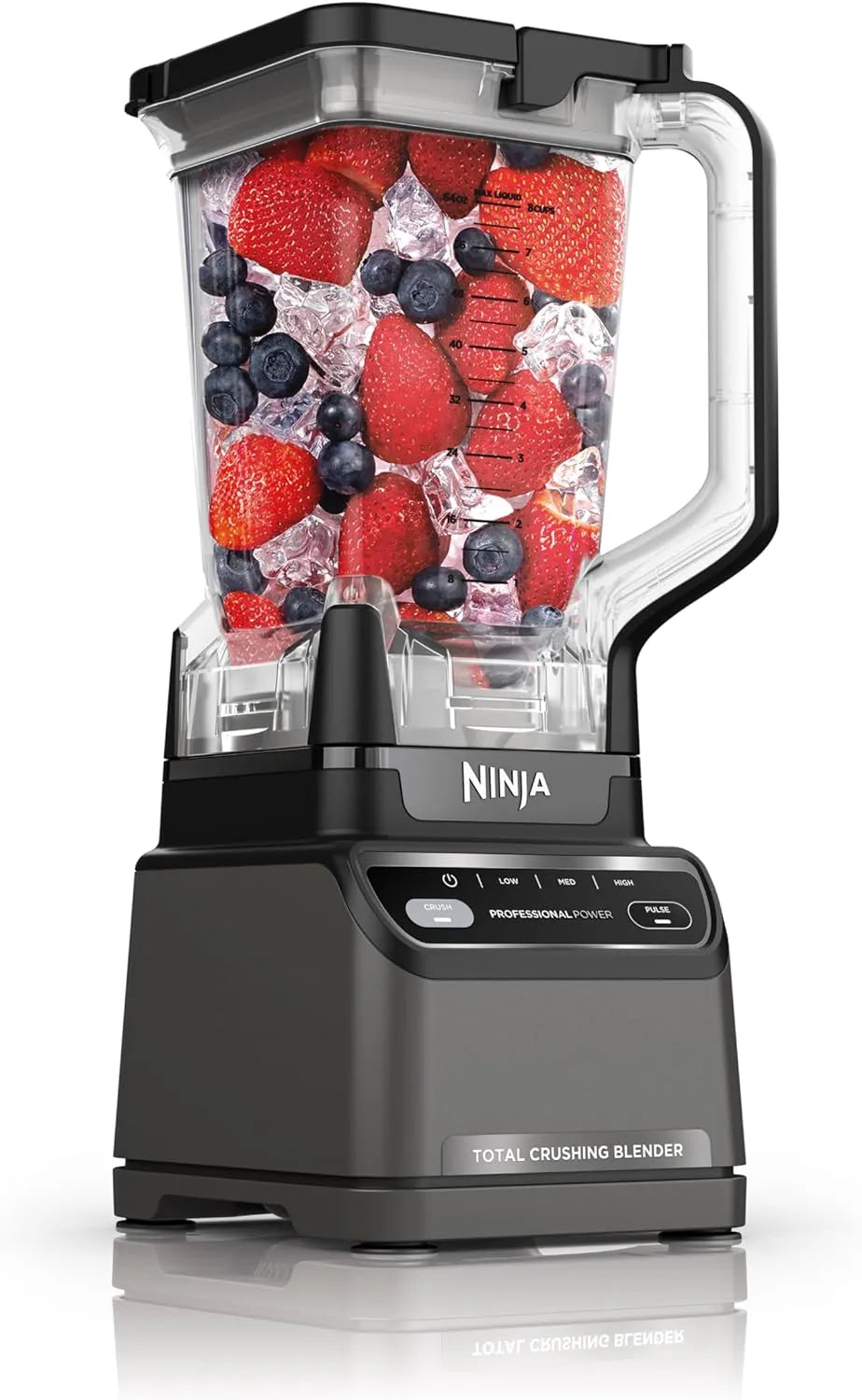 Ninja Professional Blender | Smoothie Blending, Drink Mixer, Grinder, Ice Crusher, Frozen Fruit Blending | 1000W Power, Total Crushing Technology, XL 72-oz. Pitcher | Black & Grey | BL610