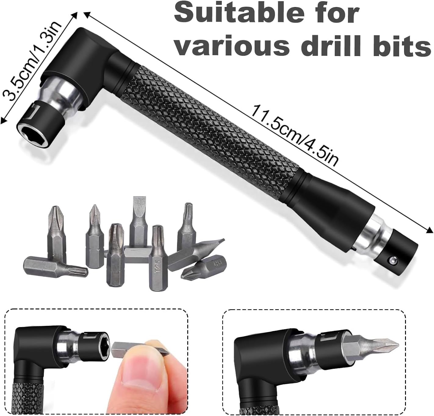 Right Angle Drill Adapter 4-in-1 Set