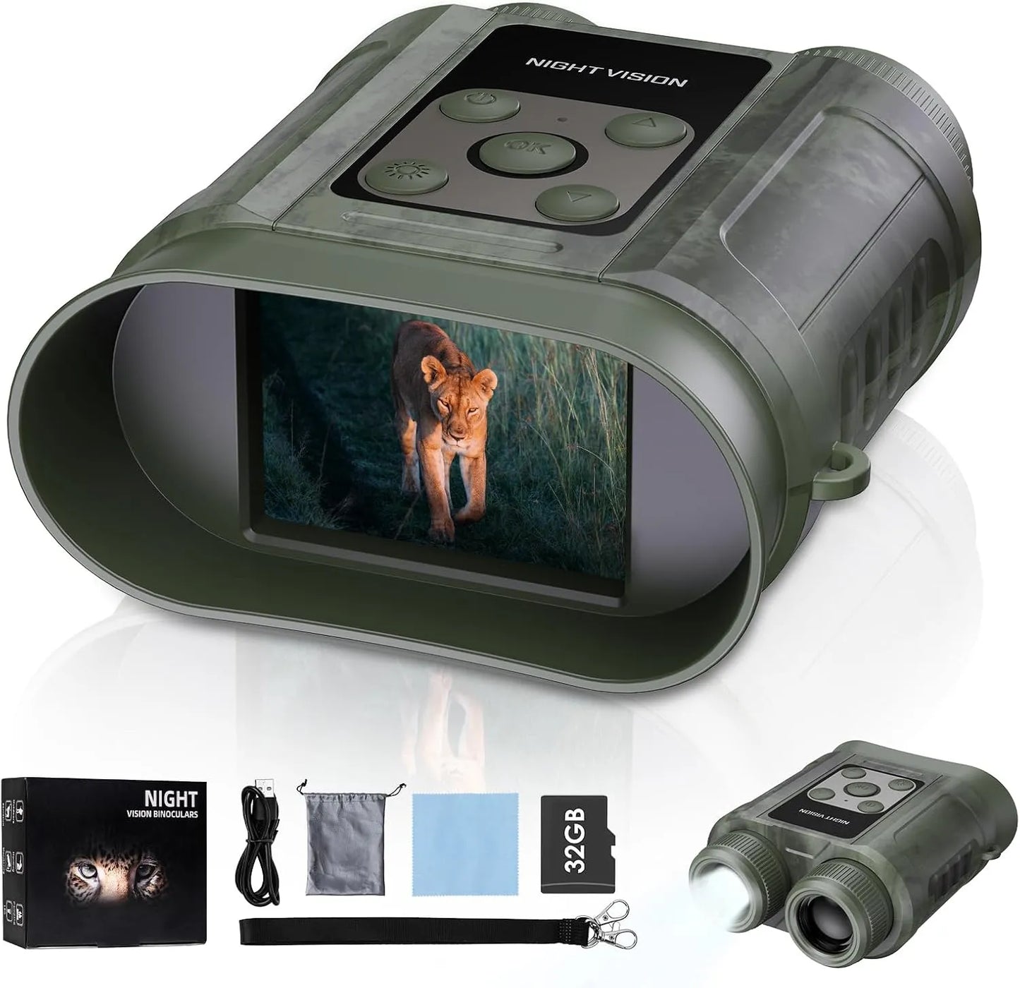 Gifts for Men and Teen Boys,Night Vision Goggles,Night Vision Binoculars,32GB Card Included, Photo/Video Capture,Outdoor Tools for Education, Wildlife Watching,Birthday Gifts for Boy,Men,Gift for Dad