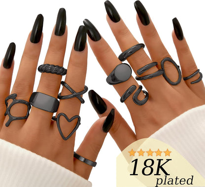 Gold Stackable Rings Set for Women