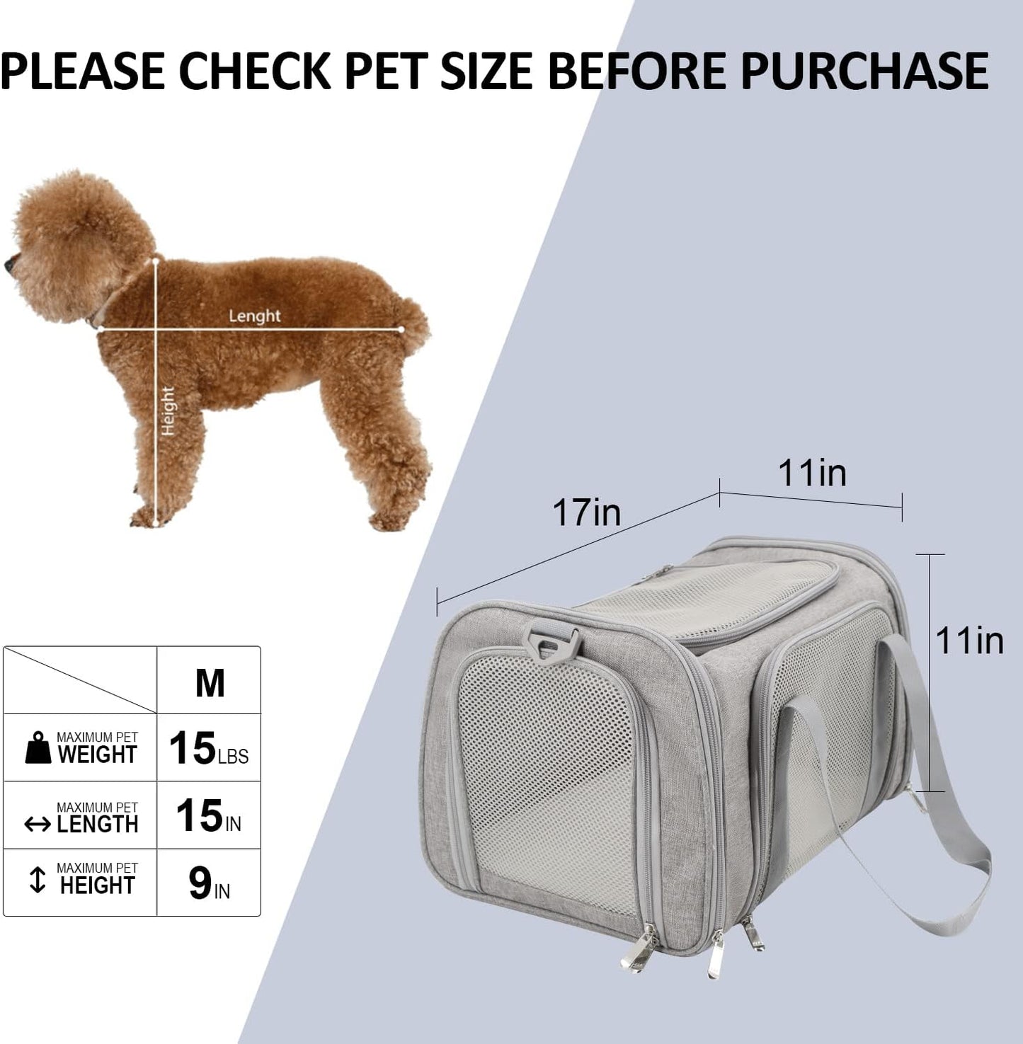 Soft Sided Pet Carrier – TSA Approved