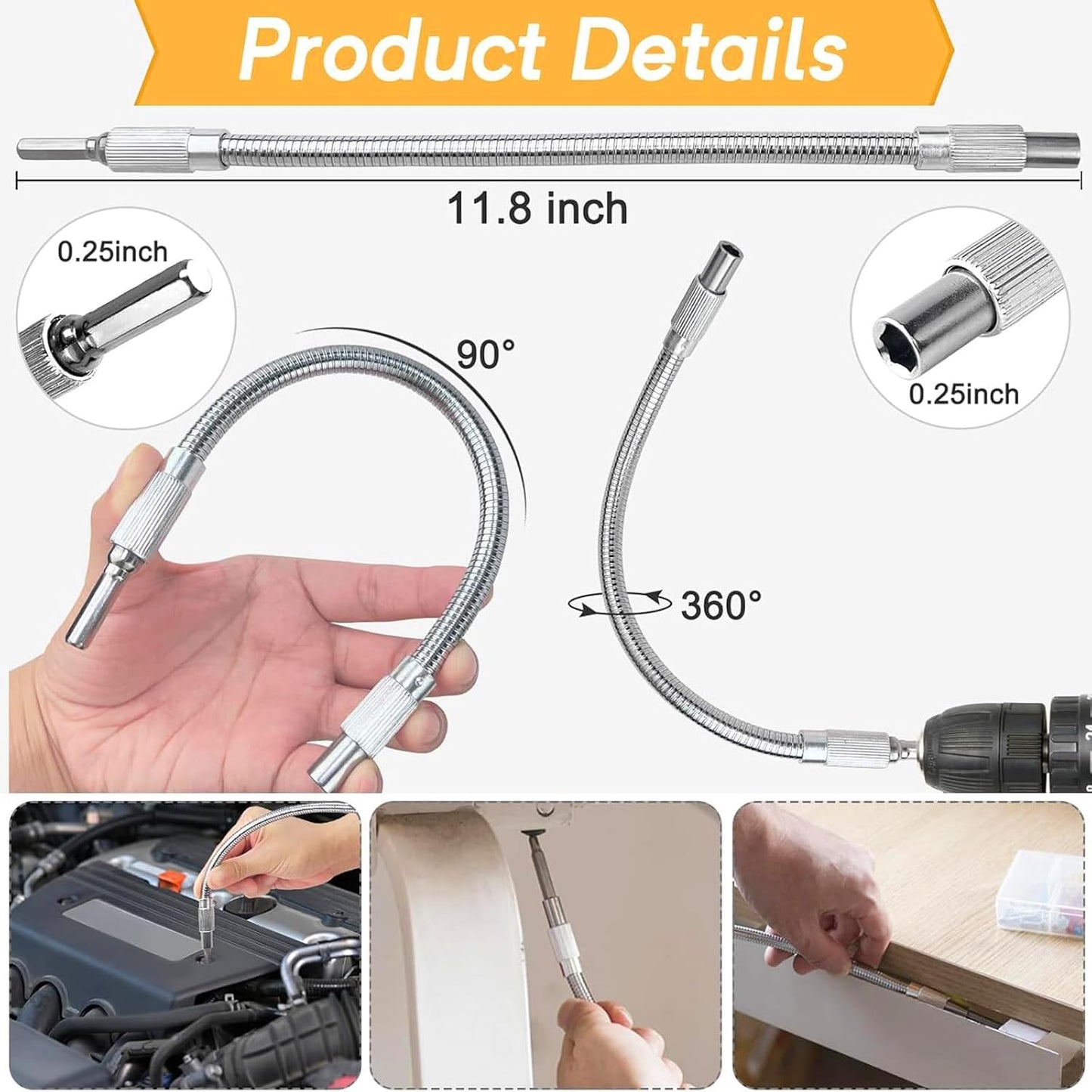 Right Angle Drill Adapter 4-in-1 Set
